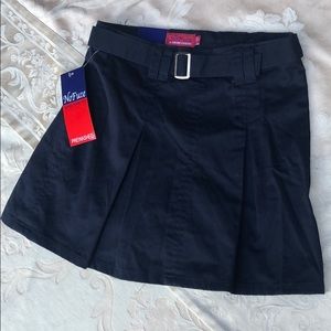 No Fuze Navy Denim Pleated Skort
